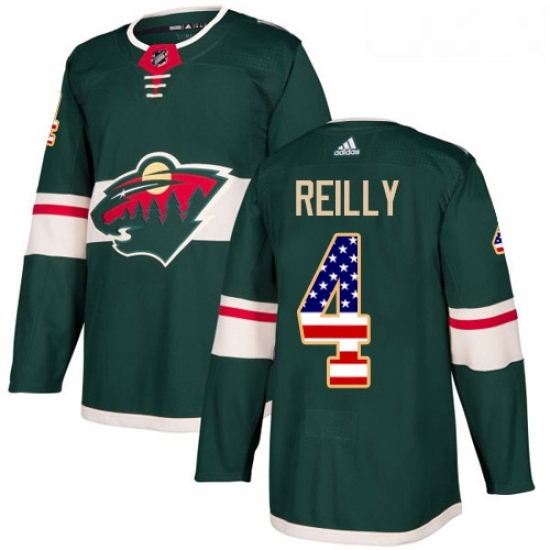 Youth Adidas Minnesota Wild 4 Mike Reilly Authentic Green USA Flag Fashion NHL Jersey Youth Adidas Minnesota Wild 4 Mike Reilly Authentic Green USA Flag Fashion NHL Jersey