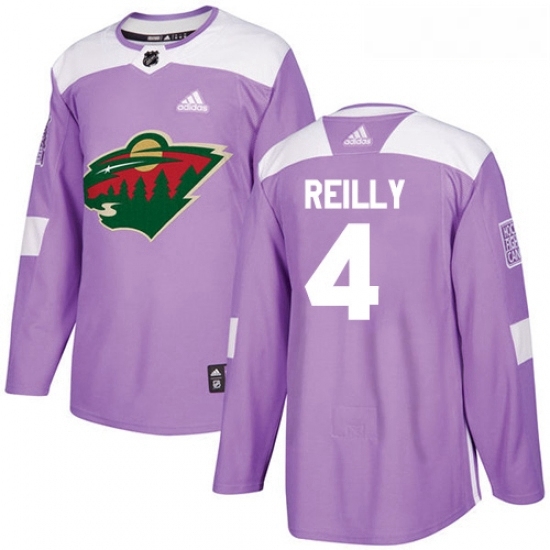 Youth Adidas Minnesota Wild 4 Mike Reilly Authentic Purple Fights Cancer Practice NHL Jersey Youth Adidas Minnesota Wild 4 Mike Reilly Authentic Purple Fights Cancer Practice NHL Jersey