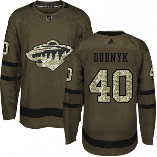 Youth Adidas Minnesota Wild 40 Devan Dubnyk Authentic Green Salute to Service NHL Jersey Youth Adidas Minnesota Wild 40 Devan Dubnyk Authentic Green Salute to Service NHL Jersey