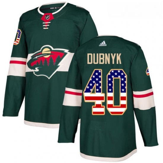 Youth Adidas Minnesota Wild 40 Devan Dubnyk Authentic Green USA Flag Fashion NHL Jersey Youth Adidas Minnesota Wild 40 Devan Dubnyk Authentic Green USA Flag Fashion NHL Jersey