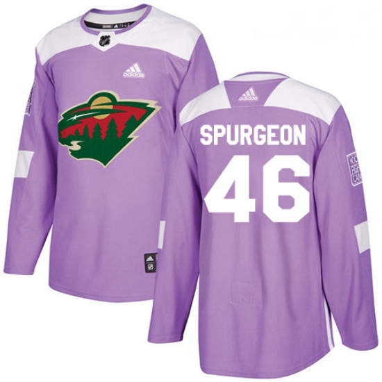 Youth Adidas Minnesota Wild 46 Jared Spurgeon Authentic Purple Fights Cancer Practice NHL Jersey Youth Adidas Minnesota Wild 46 Jared Spurgeon Authentic Purple Fights Cancer Practice NHL Jersey