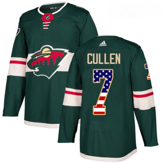 Youth Adidas Minnesota Wild 7 Matt Cullen Authentic Green USA Flag Fashion NHL Jersey Youth Adidas Minnesota Wild 7 Matt Cullen Authentic Green USA Flag Fashion NHL Jersey