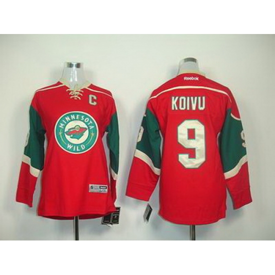 Youth Minnesota Wild 9 KOIVU red Jerseys Youth Minnesota Wild 9 KOIVU red Jerseys