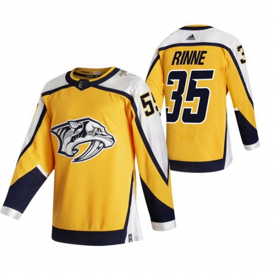 Men Nashville Predators 35 Pekka Rinne Yellow Adidas 2020 21 Reverse Retro Alternate NHL Jersey Men Nashville Predators 35 Pekka Rinne Yellow Adidas 2020 21 Reverse Retro Alternate NHL Jersey