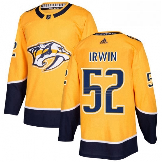 Mens Adidas Nashville Predators 52 Matt Irwin Premier Gold Home NHL Jersey Mens Adidas Nashville Predators 52 Matt Irwin Premier Gold Home NHL Jersey