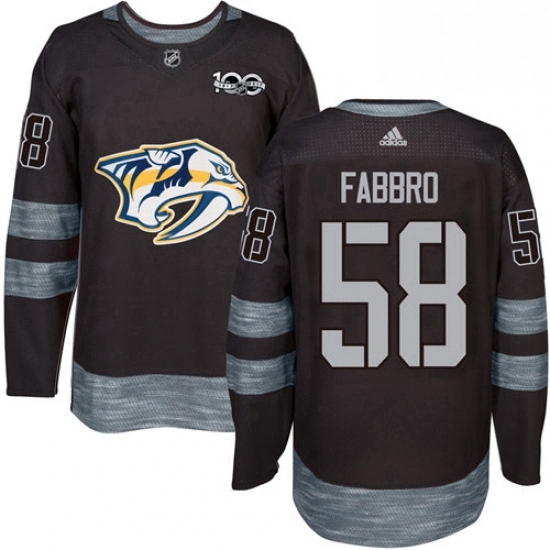 Mens Adidas Nashville Predators 58 Dante Fabbro Authentic Black 1917 2017 100th Anniversary NHL Jersey Mens Adidas Nashville Predators 58 Dante Fabbro Authentic Black 1917 2017 100th Anniversary NHL Jersey