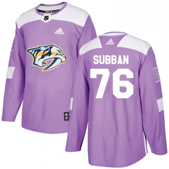 Mens Adidas Nashville Predators 76 PK Subban Authentic Purple Fights Cancer Practice NHL Jersey Mens Adidas Nashville Predators 76 PK Subban Authentic Purple Fights Cancer Practice NHL Jersey