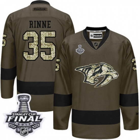 Predators #35 Pekka Rinne Green Salute to Service 2017 Stanley Cup Final Patch Stitched NHL Jersey Predators #35 Pekka Rinne Green Salute to Service 2017 Stanley Cup Final Patch Stitched NHL Jersey