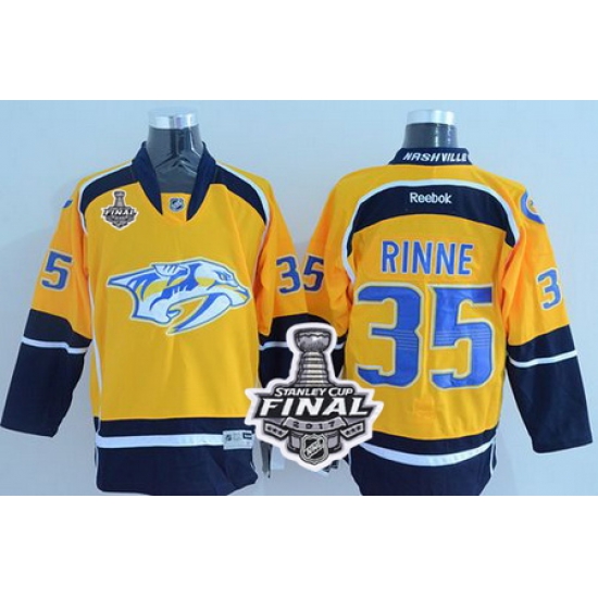 Predators #35 Pekka Rinne Yellow Home 2017 Stanley Cup Final Patch Stitched NHL Jersey Predators #35 Pekka Rinne Yellow Home 2017 Stanley Cup Final Patch Stitched NHL Jersey