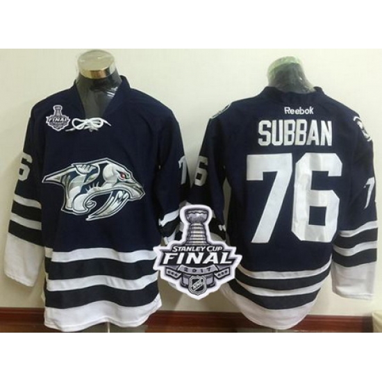 Predators #76 P K Subban Blue Third 2017 Stanley Cup Final Patch Stitched NHL Jersey Predators #76 P K Subban Blue Third 2017 Stanley Cup Final Patch Stitched NHL Jersey