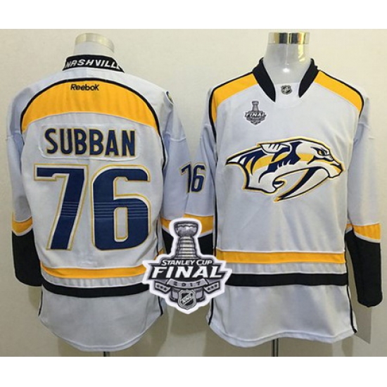 Predators #76 P K Subban White Road 2017 Stanley Cup Final Patch Stitched NHL Jersey Predators #76 P K Subban White Road 2017 Stanley Cup Final Patch Stitched NHL Jersey