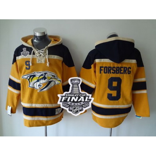 Predators #9 Filip Forsberg Yellow Sawyer Hooded Sweatshirt 2017 Stanley Cup Final Patch Stitched NHL Jersey Predators #9 Filip Forsberg Yellow Sawyer Hooded Sweatshirt 2017 Stanley Cup Final Patch Stitched NHL Jersey