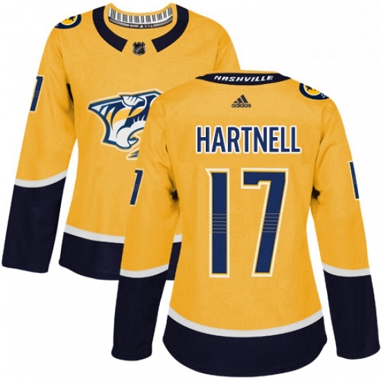 Womens Adidas Nashville Predators 17 Scott Hartnell Authentic Gold Home NHL Jersey Womens Adidas Nashville Predators 17 Scott Hartnell Authentic Gold Home NHL Jersey