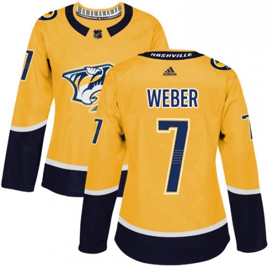 Womens Adidas Nashville Predators 7 Yannick Weber Authentic Gold Home NHL Jersey Womens Adidas Nashville Predators 7 Yannick Weber Authentic Gold Home NHL Jersey