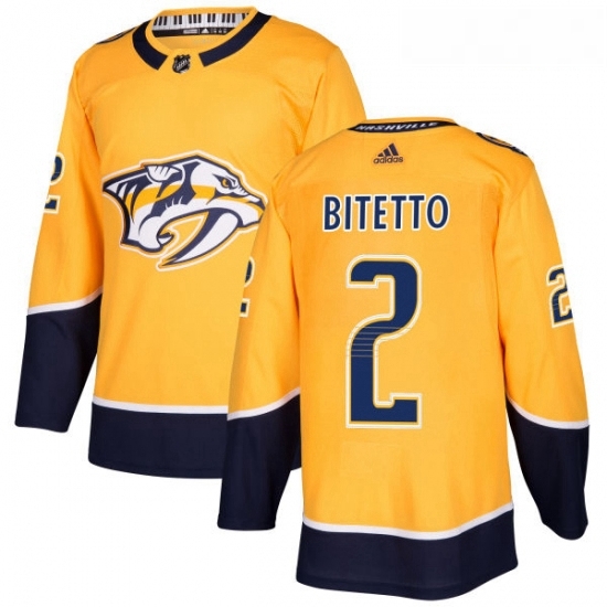 Youth Adidas Nashville Predators 2 Anthony Bitetto Authentic Gold Home NHL Jersey Youth Adidas Nashville Predators 2 Anthony Bitetto Authentic Gold Home NHL Jersey