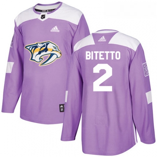 Youth Adidas Nashville Predators 2 Anthony Bitetto Authentic Purple Fights Cancer Practice NHL Jersey Youth Adidas Nashville Predators 2 Anthony Bitetto Authentic Purple Fights Cancer Practice NHL Jersey