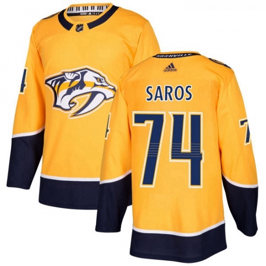 Youth Adidas Nashville Predators 74 Juuse Saros Authentic Gold Home NHL Jersey Youth Adidas Nashville Predators 74 Juuse Saros Authentic Gold Home NHL Jersey