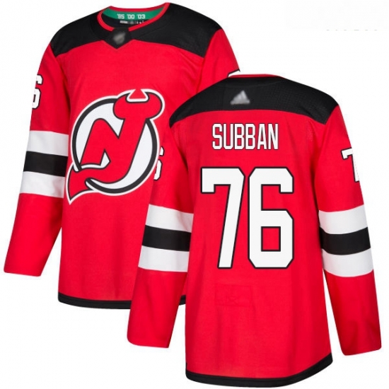 Devils #76 P K Subban Red Home Authentic Stitched Hockey Jersey Devils #76 P K Subban Red Home Authentic Stitched Hockey Jersey