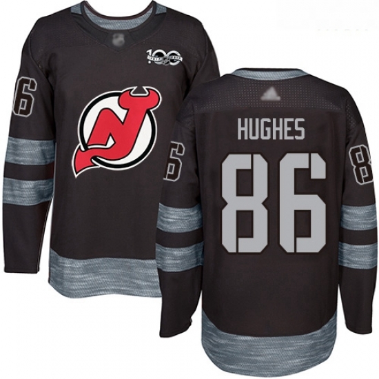 Devils #86 Jack Hughes Black 1917 2017 100th Anniversary Stitched Hockey Jersey Devils #86 Jack Hughes Black 1917 2017 100th Anniversary Stitched Hockey Jersey
