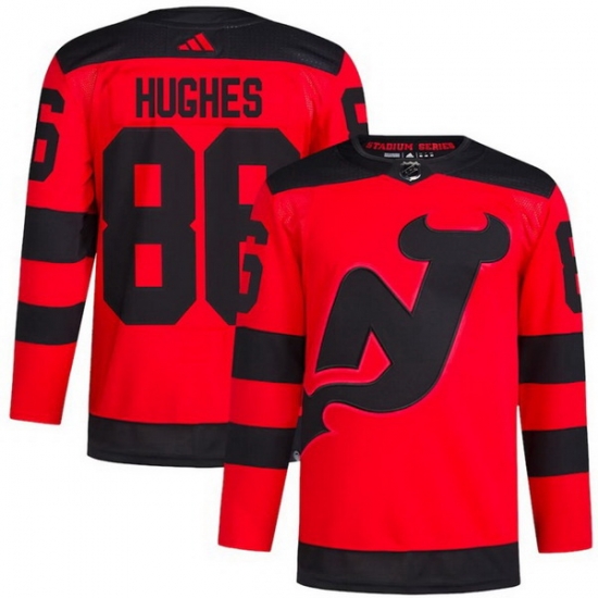 Men New Jersey Devils 86 Jack Hughes Red 2023 2024 Stadium Series Stitched Jersey Men New Jersey Devils 86 Jack Hughes Red 2023 2024 Stadium Series Stitched Jersey