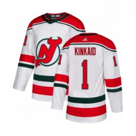 Mens Adidas New Jersey Devils 1 Keith Kinkaid Premier White Alternate NHL Jersey Mens Adidas New Jersey Devils 1 Keith Kinkaid Premier White Alternate NHL Jersey