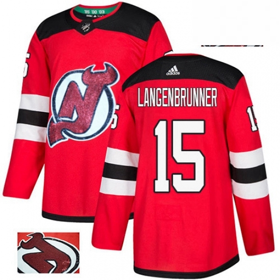 Mens Adidas New Jersey Devils 15 Jamie Langenbrunner Authentic Red Fashion Gold NHL Jersey Mens Adidas New Jersey Devils 15 Jamie Langenbrunner Authentic Red Fashion Gold NHL Jersey