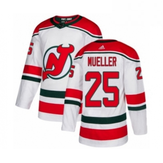 Mens Adidas New Jersey Devils 25 Mirco Mueller Authentic White Alternate NHL Jersey Mens Adidas New Jersey Devils 25 Mirco Mueller Authentic White Alternate NHL Jersey