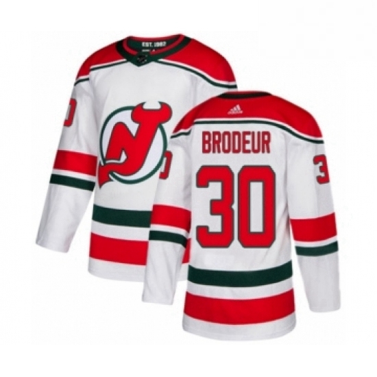 Mens Adidas New Jersey Devils 30 Martin Brodeur Authentic White Alternate NHL Jersey Mens Adidas New Jersey Devils 30 Martin Brodeur Authentic White Alternate NHL Jersey