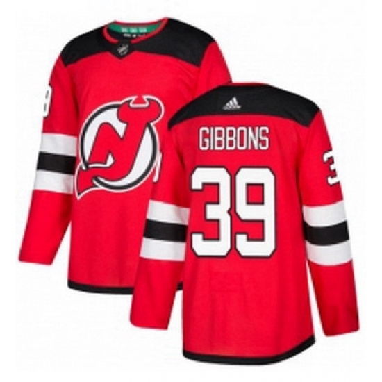 Mens Adidas New Jersey Devils 39 Brian Gibbons Authentic Red Home NHL Jersey Mens Adidas New Jersey Devils 39 Brian Gibbons Authentic Red Home NHL Jersey