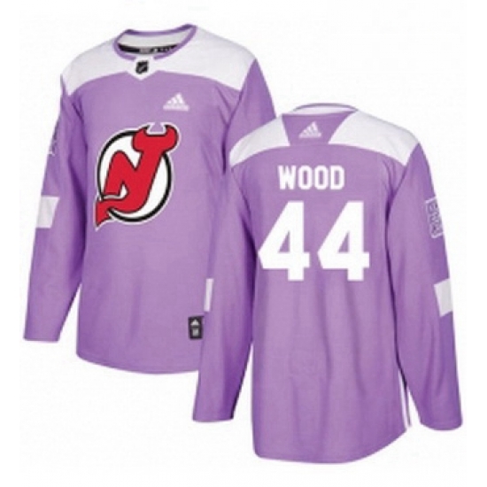 Mens Adidas New Jersey Devils 44 Miles Wood Authentic Purple Fights Cancer Practice NHL Jersey Mens Adidas New Jersey Devils 44 Miles Wood Authentic Purple Fights Cancer Practice NHL Jersey