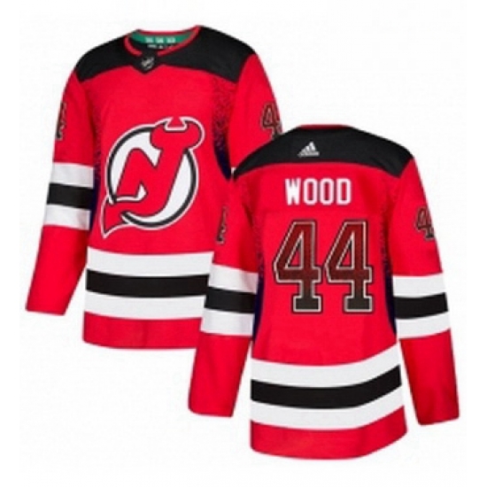 Mens Adidas New Jersey Devils 44 Miles Wood Authentic Red Drift Fashion NHL Jersey Mens Adidas New Jersey Devils 44 Miles Wood Authentic Red Drift Fashion NHL Jersey