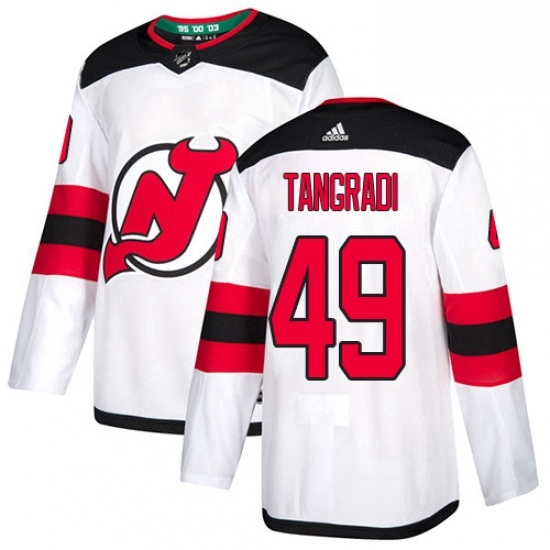 Mens Adidas New Jersey Devils 49 Eric Tangradi Authentic White Away NHL Jersey Mens Adidas New Jersey Devils 49 Eric Tangradi Authentic White Away NHL Jersey