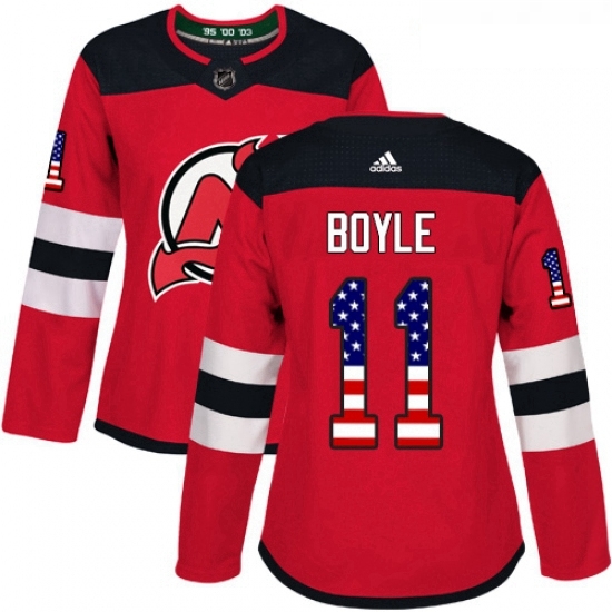 Womens Adidas New Jersey Devils 11 Brian Boyle Authentic Red USA Flag Fashion NHL Jersey Womens Adidas New Jersey Devils 11 Brian Boyle Authentic Red USA Flag Fashion NHL Jersey