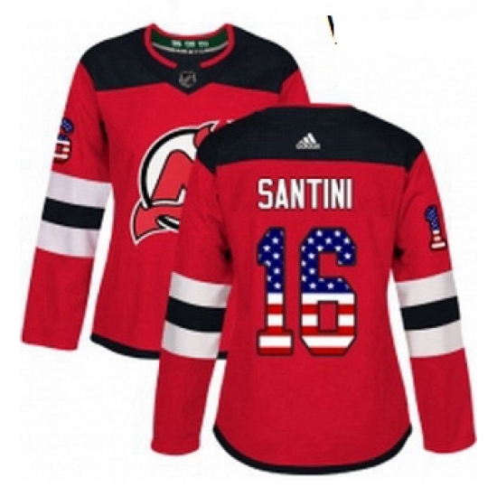 Womens Adidas New Jersey Devils 16 Steve Santini Authentic Red USA Flag Fashion NHL Jersey Womens Adidas New Jersey Devils 16 Steve Santini Authentic Red USA Flag Fashion NHL Jersey