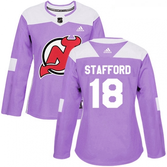 Womens Adidas New Jersey Devils 18 Drew Stafford Authentic Purple Fights Cancer Practice NHL Jersey Womens Adidas New Jersey Devils 18 Drew Stafford Authentic Purple Fights Cancer Practice NHL Jersey