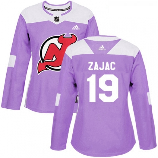 Womens Adidas New Jersey Devils 19 Travis Zajac Authentic Purple Fights Cancer Practice NHL Jersey Womens Adidas New Jersey Devils 19 Travis Zajac Authentic Purple Fights Cancer Practice NHL Jersey