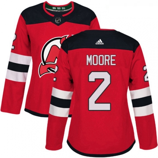 Womens Adidas New Jersey Devils 2 John Moore Authentic Red Home NHL Jersey Womens Adidas New Jersey Devils 2 John Moore Authentic Red Home NHL Jersey
