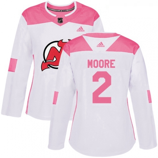 Womens Adidas New Jersey Devils 2 John Moore Authentic WhitePink Fashion NHL Jersey Womens Adidas New Jersey Devils 2 John Moore Authentic WhitePink Fashion NHL Jersey