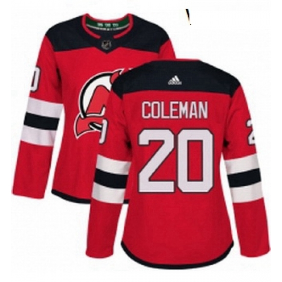 Womens Adidas New Jersey Devils 20 Blake Coleman Authentic Red Home NHL Jersey Womens Adidas New Jersey Devils 20 Blake Coleman Authentic Red Home NHL Jersey