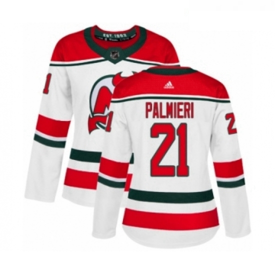 Womens Adidas New Jersey Devils 21 Kyle Palmieri Authentic White Alternate NHL Jersey Womens Adidas New Jersey Devils 21 Kyle Palmieri Authentic White Alternate NHL Jersey