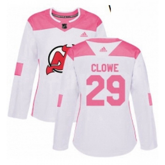Womens Adidas New Jersey Devils 29 Ryane Clowe Authentic WhitePink Fashion NHL Jersey Womens Adidas New Jersey Devils 29 Ryane Clowe Authentic WhitePink Fashion NHL Jersey