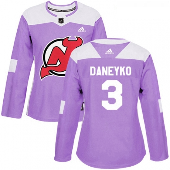 Womens Adidas New Jersey Devils 3 Ken Daneyko Authentic Purple Fights Cancer Practice NHL Jersey Womens Adidas New Jersey Devils 3 Ken Daneyko Authentic Purple Fights Cancer Practice NHL Jersey