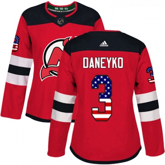 Womens Adidas New Jersey Devils 3 Ken Daneyko Authentic Red USA Flag Fashion NHL Jersey Womens Adidas New Jersey Devils 3 Ken Daneyko Authentic Red USA Flag Fashion NHL Jersey