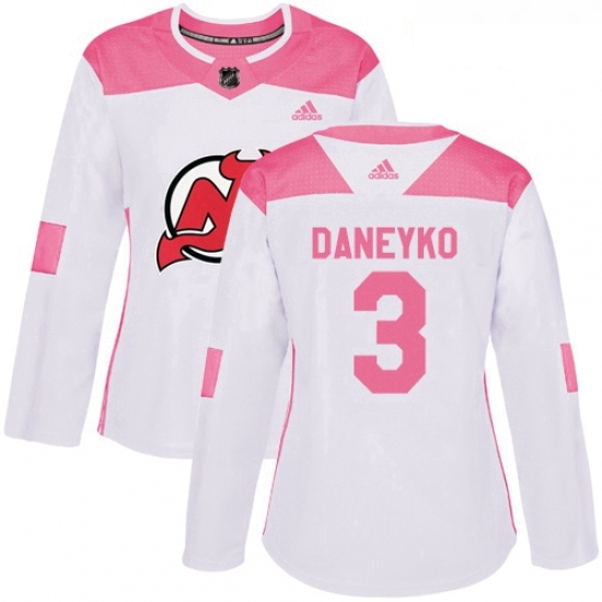 Womens Adidas New Jersey Devils 3 Ken Daneyko Authentic WhitePink Fashion NHL Jersey Womens Adidas New Jersey Devils 3 Ken Daneyko Authentic WhitePink Fashion NHL Jersey