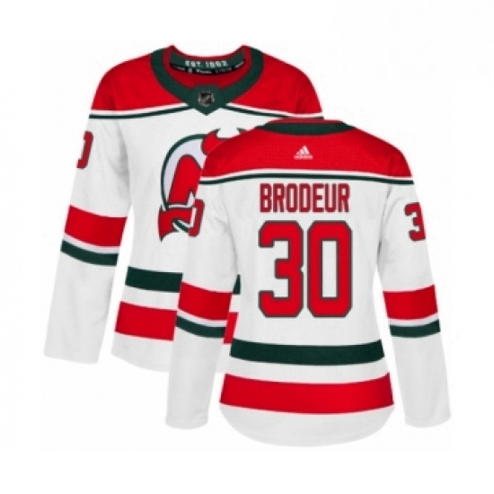 Womens Adidas New Jersey Devils 30 Martin Brodeur Authentic White Alternate NHL Jersey Womens Adidas New Jersey Devils 30 Martin Brodeur Authentic White Alternate NHL Jersey