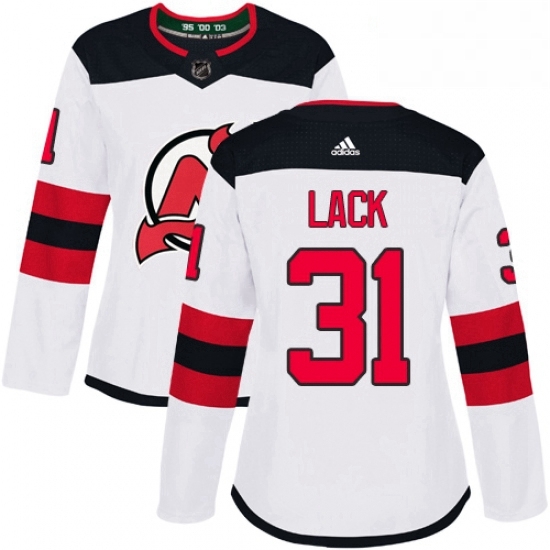 Womens Adidas New Jersey Devils 31 Eddie Lack Authentic White Away NHL Jersey Womens Adidas New Jersey Devils 31 Eddie Lack Authentic White Away NHL Jersey