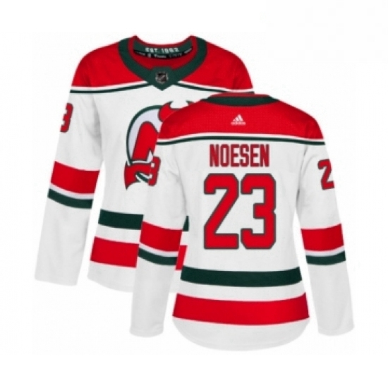 Womens Adidas New Jersey Devils 41 Michael McLeod Authentic White Alternate NHL Jersey Womens Adidas New Jersey Devils 41 Michael McLeod Authentic White Alternate NHL Jersey
