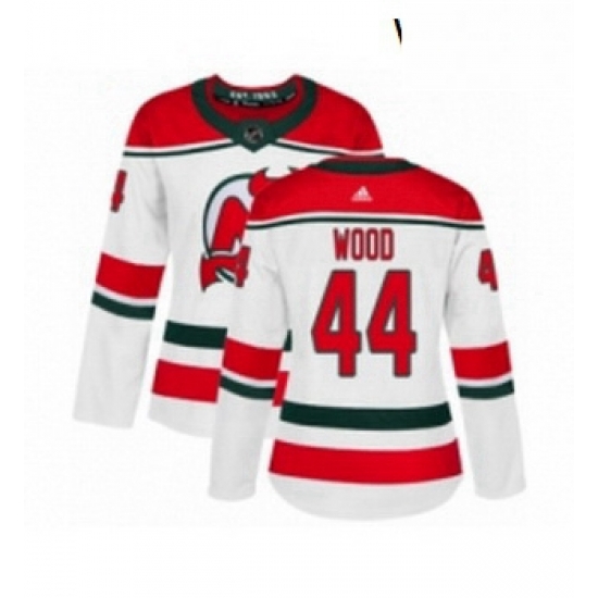 Womens Adidas New Jersey Devils 44 Miles Wood Authentic White Alternate NHL Jersey Womens Adidas New Jersey Devils 44 Miles Wood Authentic White Alternate NHL Jersey