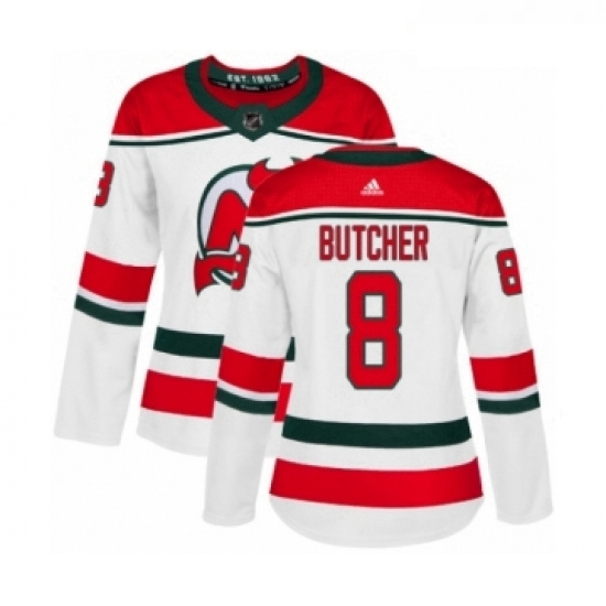 Womens Adidas New Jersey Devils 8 Will Butcher Authentic White Alternate NHL Jersey Womens Adidas New Jersey Devils 8 Will Butcher Authentic White Alternate NHL Jersey