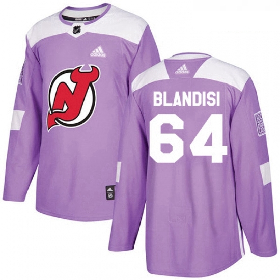 Youth Adidas New Jersey Devils 64 Joseph Blandisi Authentic Purple Fights Cancer Practice NHL Jersey Youth Adidas New Jersey Devils 64 Joseph Blandisi Authentic Purple Fights Cancer Practice NHL Jersey